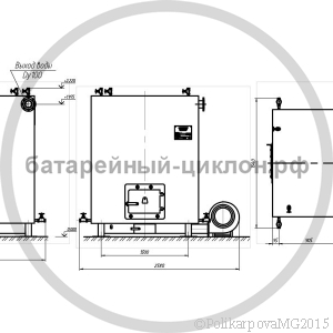 Чертеж котла 1,1 МВт твердотопливного с РПК