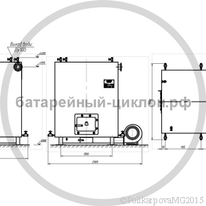 Чертеж котла 1,5 МВт твердотопливного с РПК