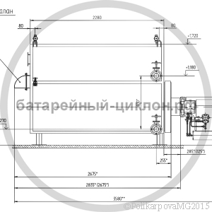 Чертеж котла 600 кВт на газе