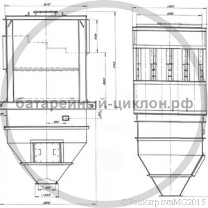 Чертеж батарейного циклона ЦБ 16М