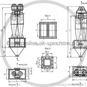 Чертеж циклона ЦН-15-300-2СП