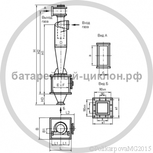 Чертеж циклона ЦН-15-1000-1УП