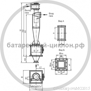 Чертеж циклона ЦН-15-400-1УП