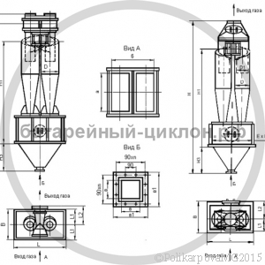 Чертеж циклона ЦН-15-400-2УП