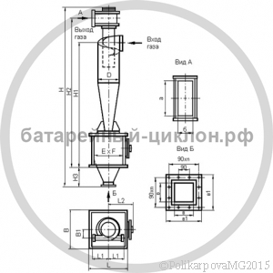 Чертеж циклона ЦН-15-500-1УП