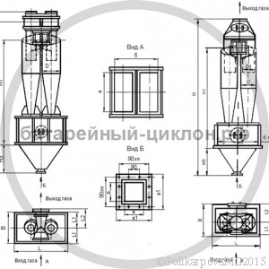 Чертеж циклона ЦН-15-600-2СП