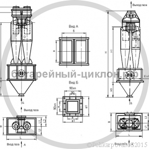 Чертеж циклона ЦН-15-800-2СП