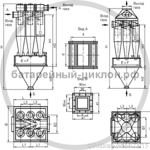 Чертеж циклона ЦН-15-800-6СП